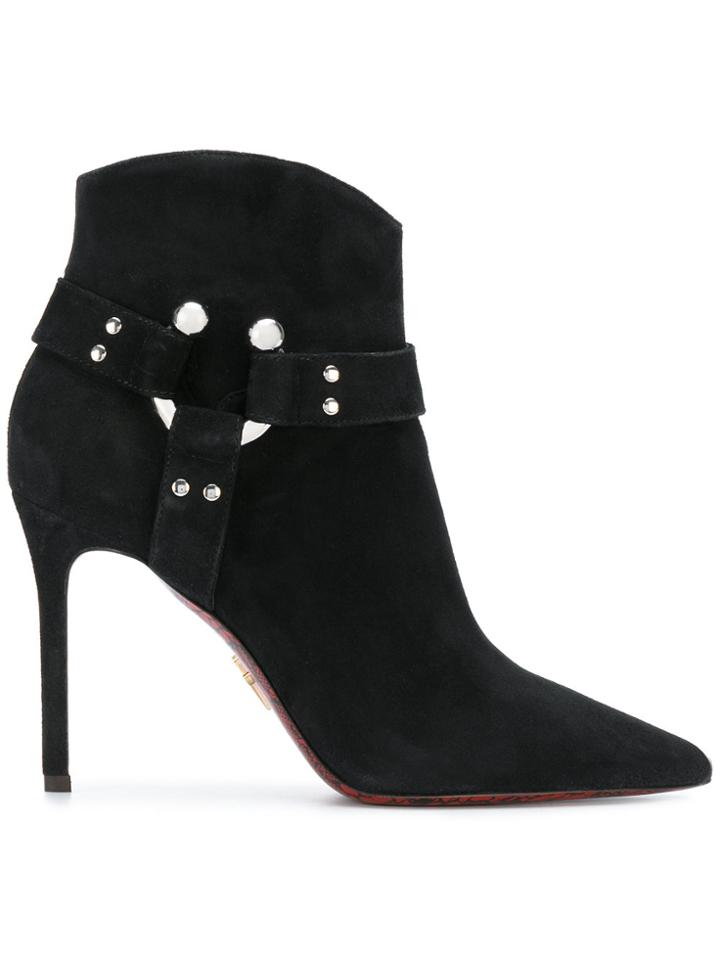 Cesare Paciotti Buckle Detail Pointed Ankle Boots - Black