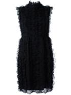 Givenchy Sleeveless Ruffle Lace Dress, Women's, Size: 38, Black, Viscose/polyamide/polyester