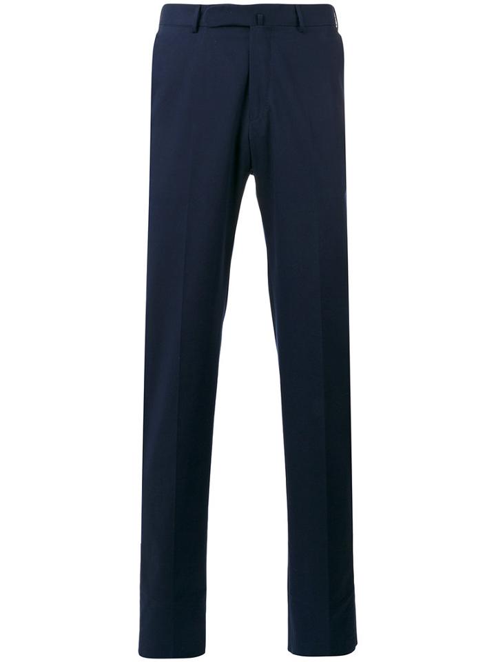 Ermenegildo Zegna - Straight Leg Trousers - Men - Cotton - 50, Blue, Cotton