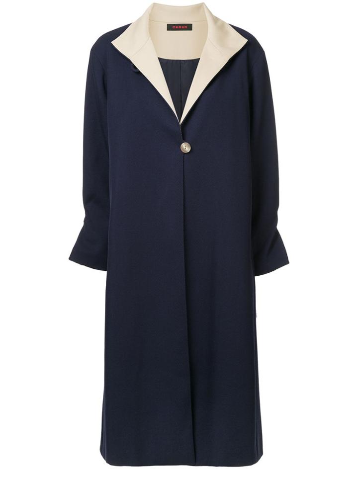 Caban Midi Buttoned Coat - Blue
