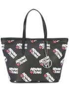 Armani Jeans - Logo Print Shoulder Bag - Women - Polyurethane - One Size, Black, Polyurethane
