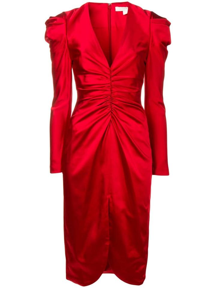 Jonathan Simkhai Ruched Satin Dress - Red
