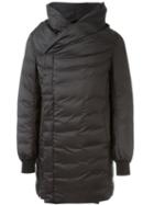 Rick Owens Shawl Collar Padded Coat, Men's, Size: 52, Black, Cotton/feather Down/polyamide/virgin Wool