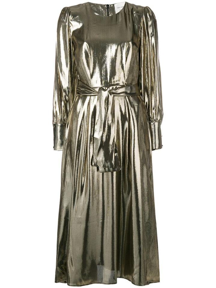 Les Coyotes De Paris Drake Metallic Flared Dress