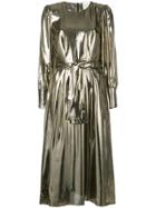 Les Coyotes De Paris Drake Metallic Flared Dress