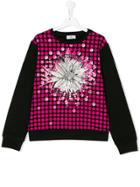 Young Versace Teen Floral Medusa Print Sweatshirt - Black