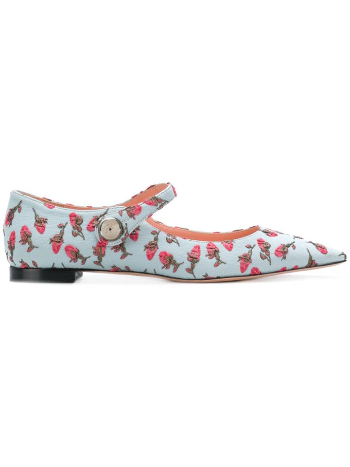 Rochas Pointed Ballerina Pumps - Blue