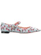 Rochas Pointed Ballerina Pumps - Blue