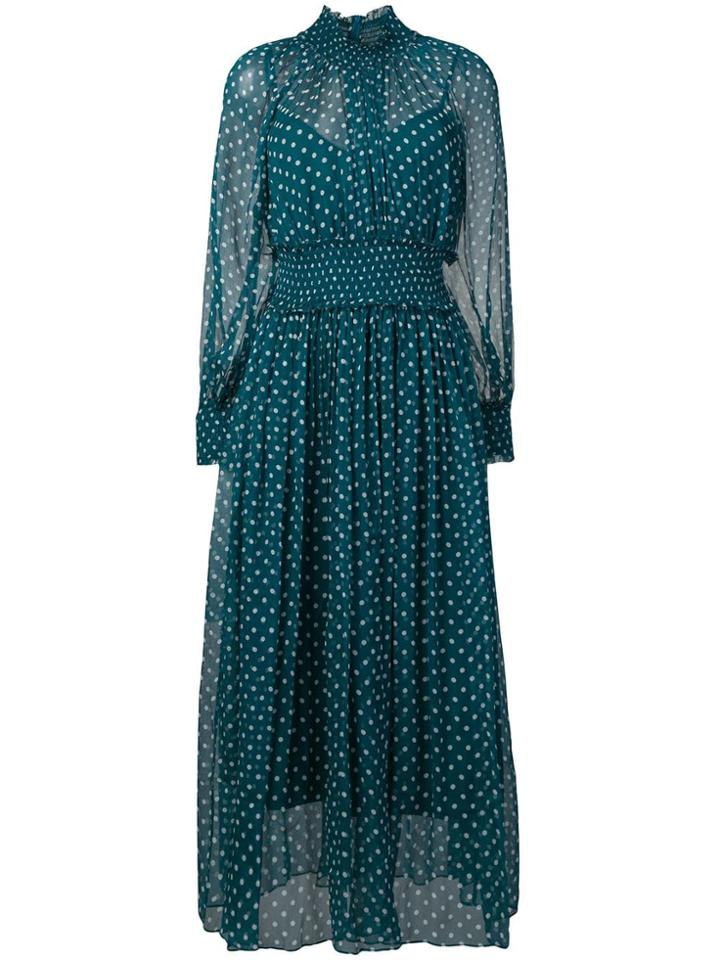 Zimmermann Polka-dot Flared Midi Dress - Blue