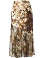 Christopher Kane Floral Print Bias Skirt