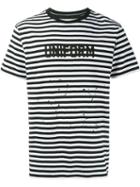 Uniform Experiment Striped T-shirt, Men's, Size: 4, Black, Cotton