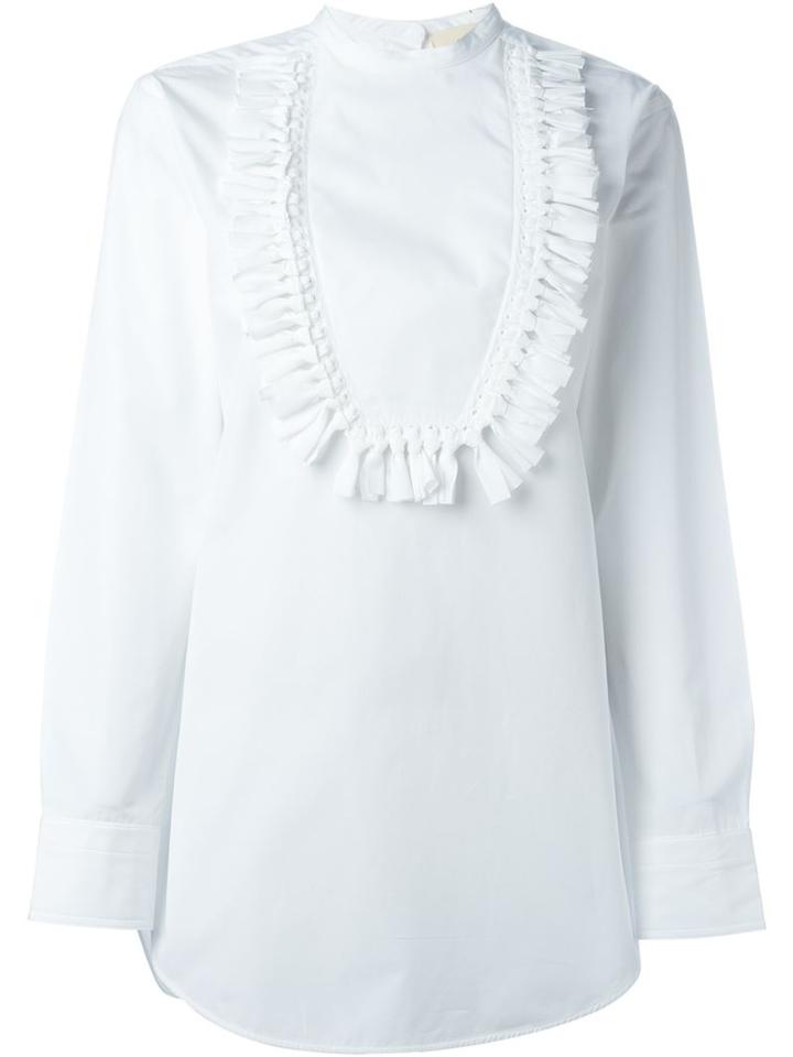 Ports 1961 Ruffled Blouse, Women's, Size: 40, White, Cotton