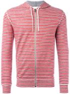 Dondup Striped Hoodie, Men's, Size: Large, Red, Cotton/linen/flax/polyamide