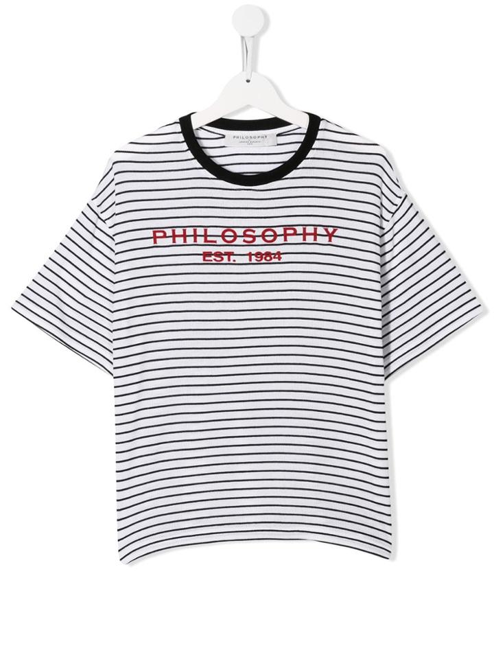 Philosophy Di Lorenzo Serafini Kids Logo Ribbed T-shirt - White