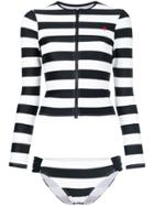 Perfect Moment Long Sleeved Striped Rashguard - Black