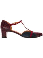 Chie Mihara Cross Buckle Strap Pumps - Red