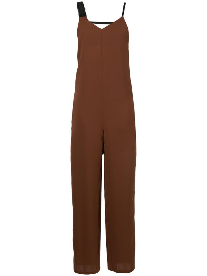 Aula Contrast Strap Jumpsuit - Brown