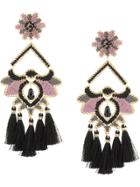 Mercedes Salazar Paramo Rose Fringe Drop Earrings - Metallic