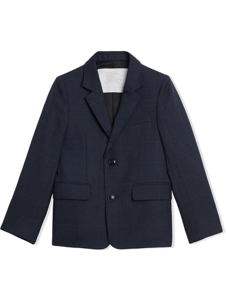 Burberry Kids Teen Prince Of Wales Check Blazer - Blue