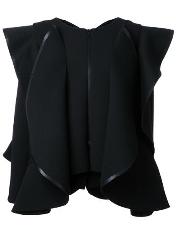 Robert Wun Structured Wide Ruffle Jacket - Black