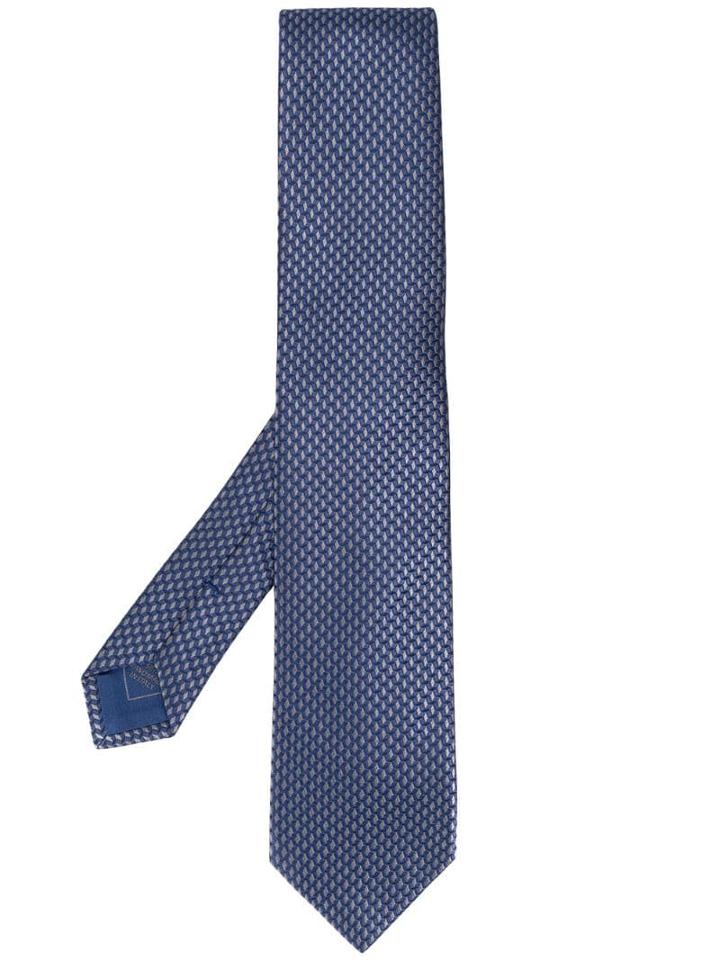 Brioni Textured Woven Tie - Blue