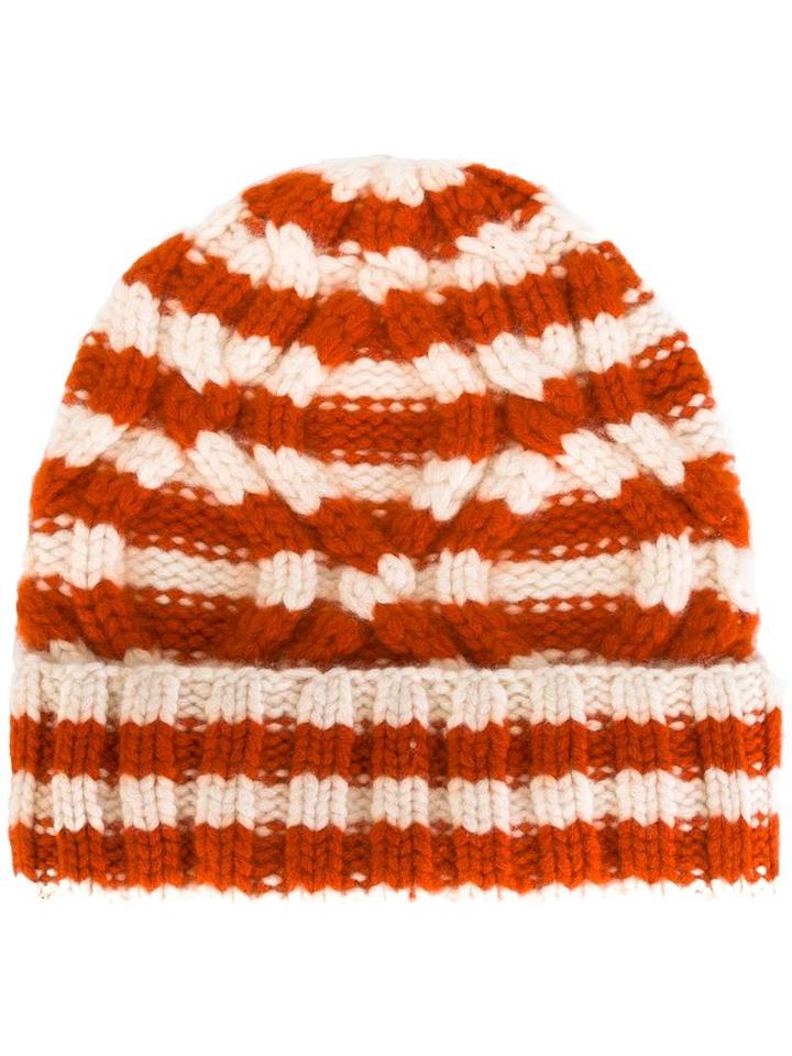 Warm-me 'duma Stripe' Beanie, Women's, Yellow/orange, Cashmere