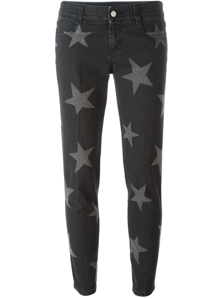Stella Mccartney 'skinny Boyfriend' Star Print Jeans, Women's, Size: 29, Black, Cotton/spandex/elastane