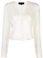 Nili Lotan Long-sleeved Fitted Blouse - White
