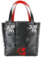 Paco Rabanne Graphic Print Tote, Women's, Black, Leather