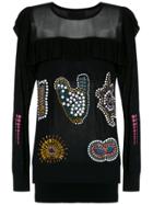Andrea Bogosian Knit Embellished Blouse - Black