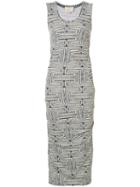 Nicole Miller - Sleeveless Printed Dress - Women - Spandex/elastane/rayon - M, White, Spandex/elastane/rayon