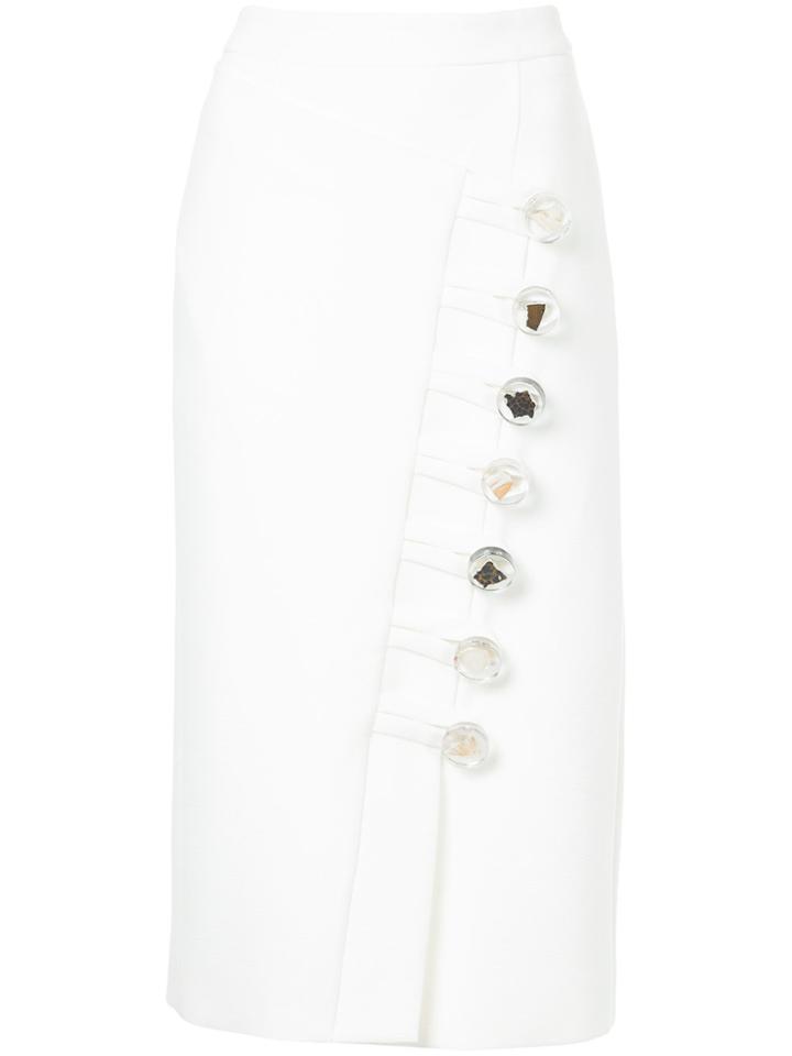 Christopher Esber Side Button Midi Skirt - White