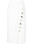 Christopher Esber Side Button Midi Skirt - White