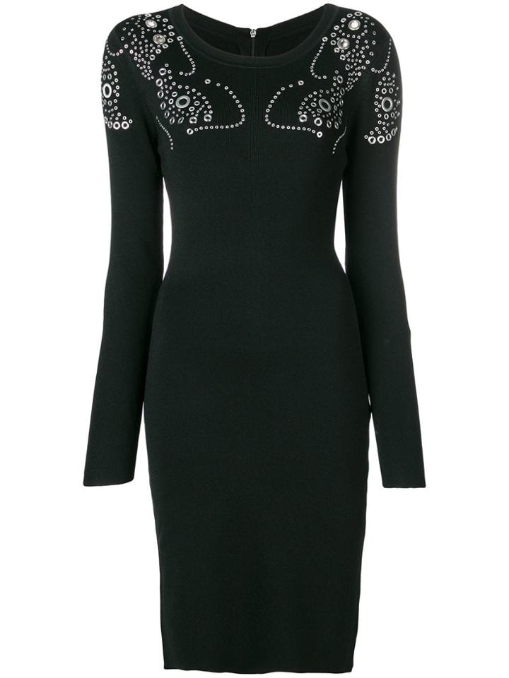Michael Michael Kors Fitted Round Neck Dress - Black
