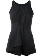 Jil Sander Navy Sleeveless Peplum Top