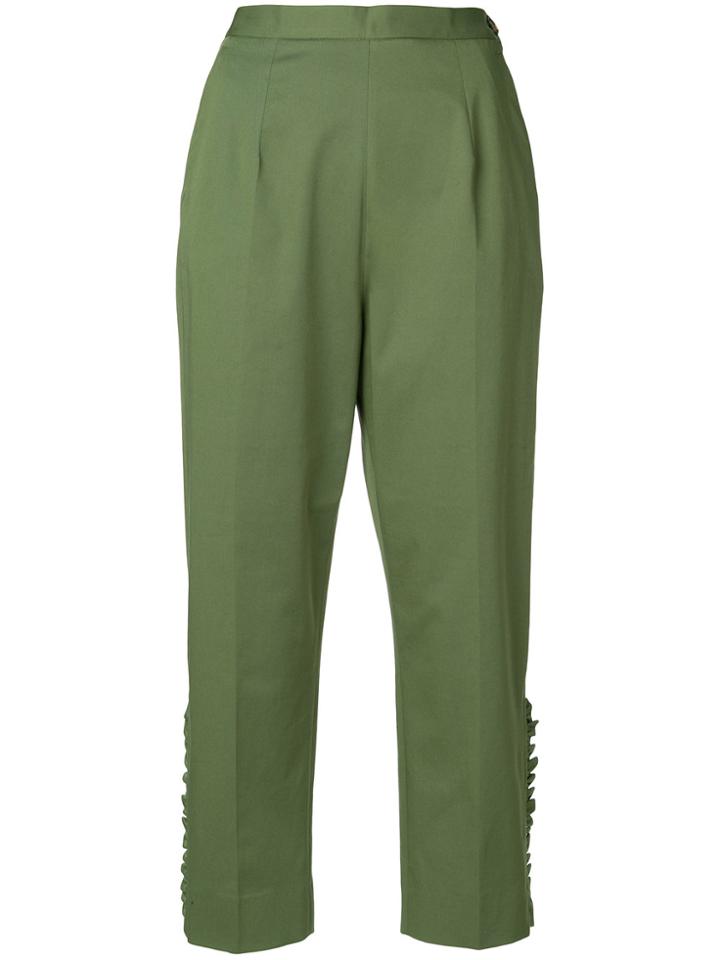 I'm Isola Marras Ruched Side Cropped Pants - Green