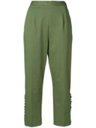 I'm Isola Marras Ruched Side Cropped Pants - Green