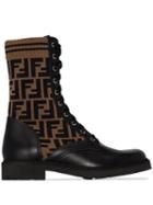 Fendi Leather Logo Ankle Boots - Black