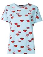 Andrea Marques Printed Batwing Sleeves T-shirt - Blue