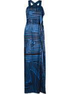 Fernanda Yamamoto Printed Long Dress, Women's, Size: 46, Blue, Polyester