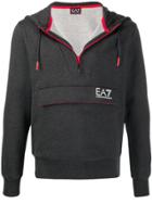 Ea7 Emporio Armani Front Pocket Zipped Hoodie - Grey