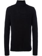 Julius Roll Neck Jumper, Men's, Size: 1, Black, Acrylic/nylon/wool/alpaca