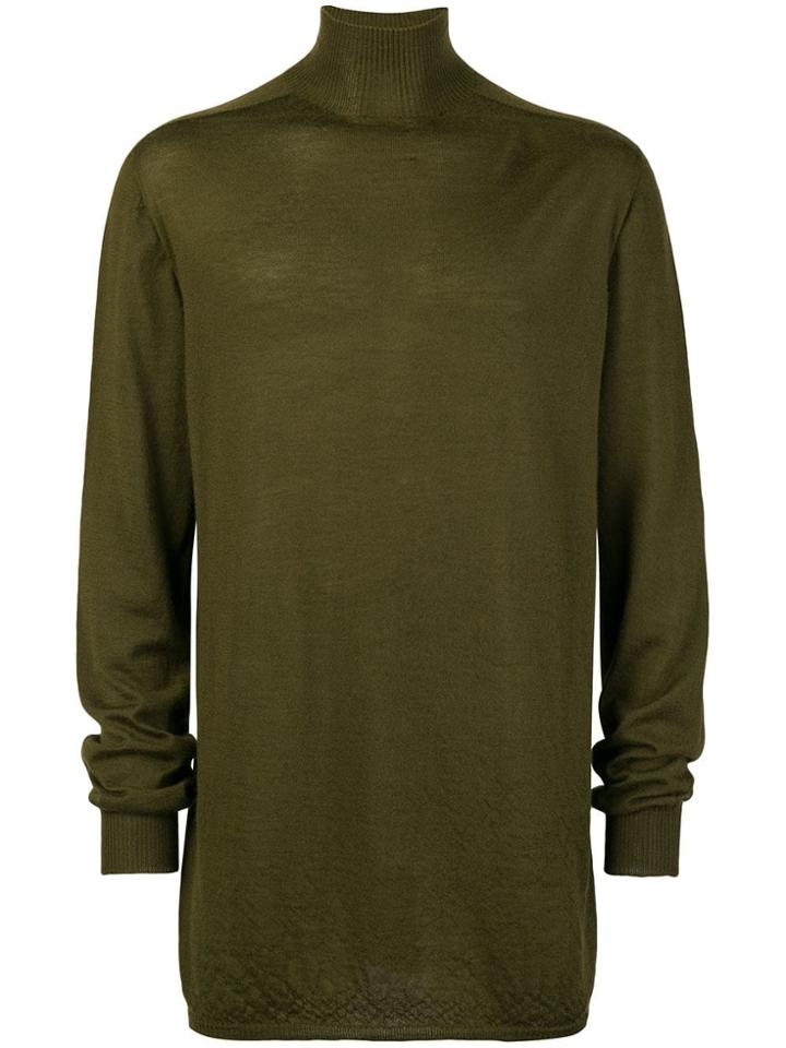 Rick Owens Long Turtle Neck Jumper - Green