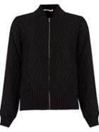 Cecilia Prado Front Zip Fastening Knitted Jacket, Women's, Size: P, Black, Cotton/acrylic/viscose