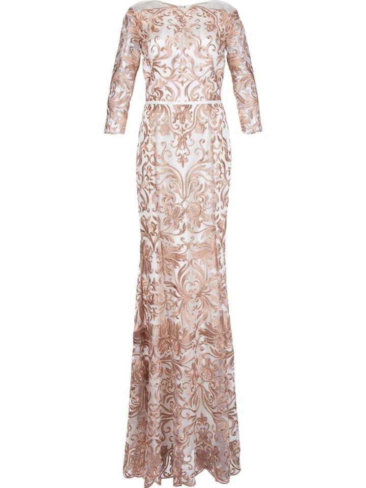 Marchesa Notte Embroidered Gown, Women's, Size: 14, Ivory, Nylon