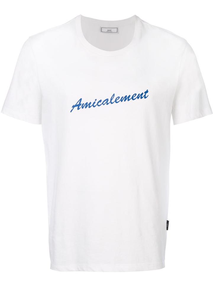 Ami Alexandre Mattiussi T-shirt Amicalement Print - White