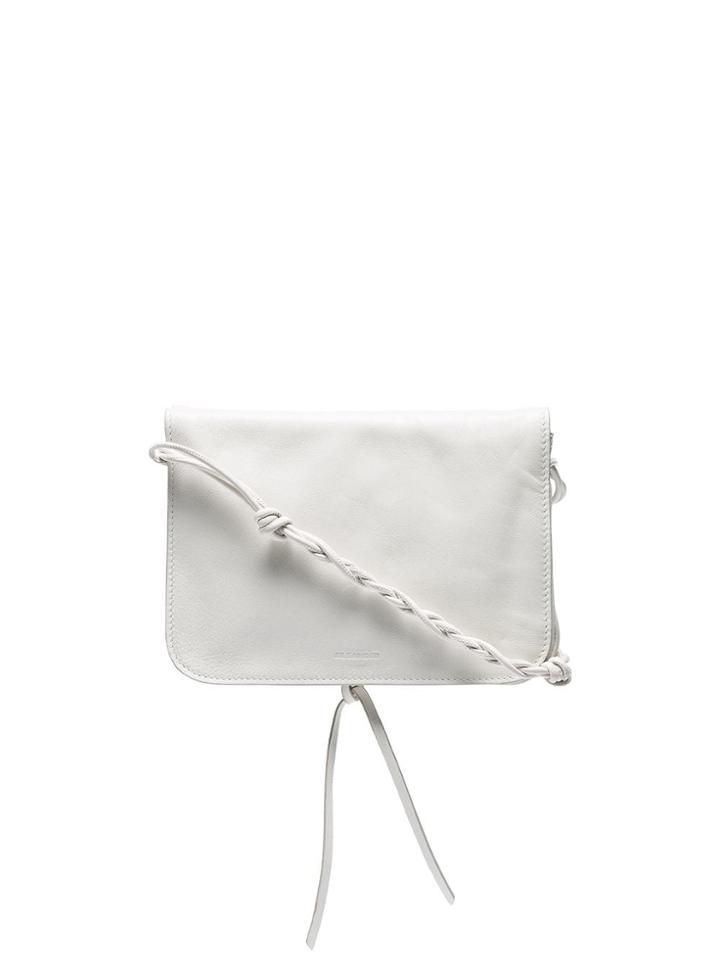 Jil Sander White Tangle Leather Shoulder Bag - Neutrals