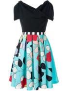 Antonio Marras Floral Brocade Combo Dress, Women's, Size: 44, Black, Polyester/polyamide/acetate/acetate