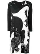 Cavalli Class Cow Print Dress - Black