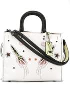 Coach Stud-embellished Tote Bag, Women's, Nude/neutrals, Leather/metal/cotton